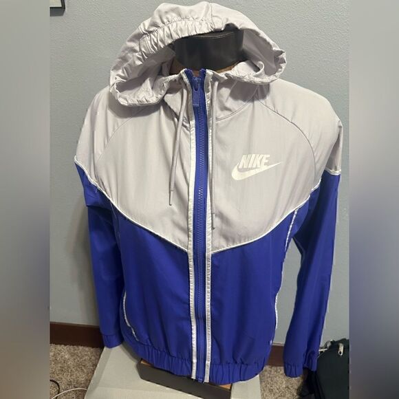 Nike Women's Small Blue/Whitete Full ZIP Hooded Jacket - Picture 1 of 7